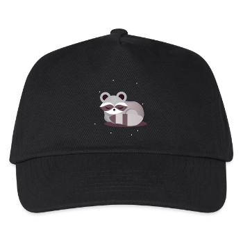 Illustration d’animal raton laveur minimaliste - Casquette de baseball Enfant - noir - Devant