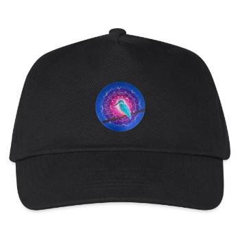 Mystischer Eisvogel mit Mandala - Kinder Basecap - Schwarz - Vorne