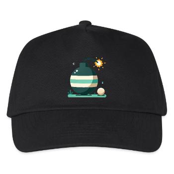 Cartoon-Bombe mit brennender Lunte Design - Kinder Basecap - Schwarz - Vorne