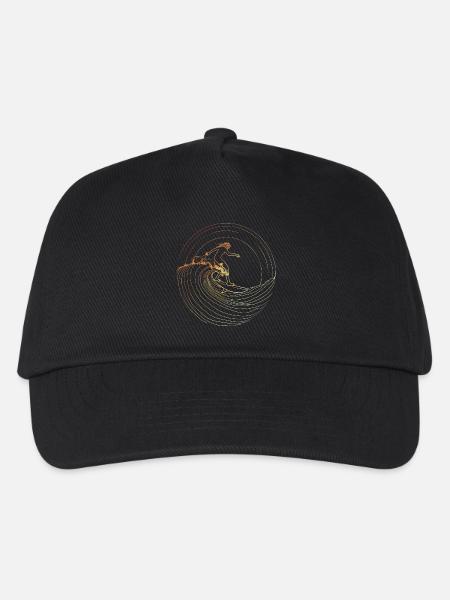 Female Surfer Sketch - Kids’ Baseball Cap - black