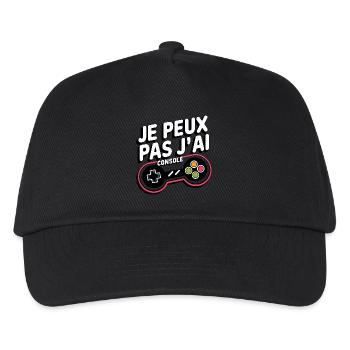 J'Peux Pas J'Ai Console - Casquette de baseball Enfant - noir - Devant