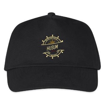 Mein Herz schlägt Wellen - Husum - Kinder Basecap - Schwarz - Vorne