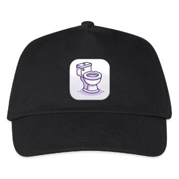 Minimalistisches Lavendel-WC-Symbol - Kinder Basecap - Schwarz - Vorne
