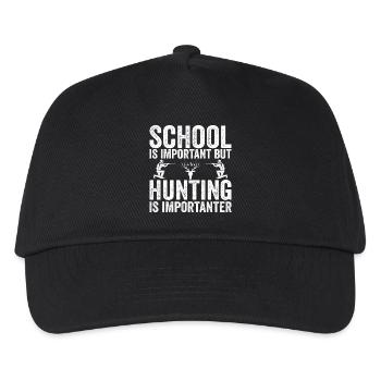 Die Schule ist wichtig, aber die Jagd ist noch wichtiger - Kinder Basecap - Schwarz - Vorne