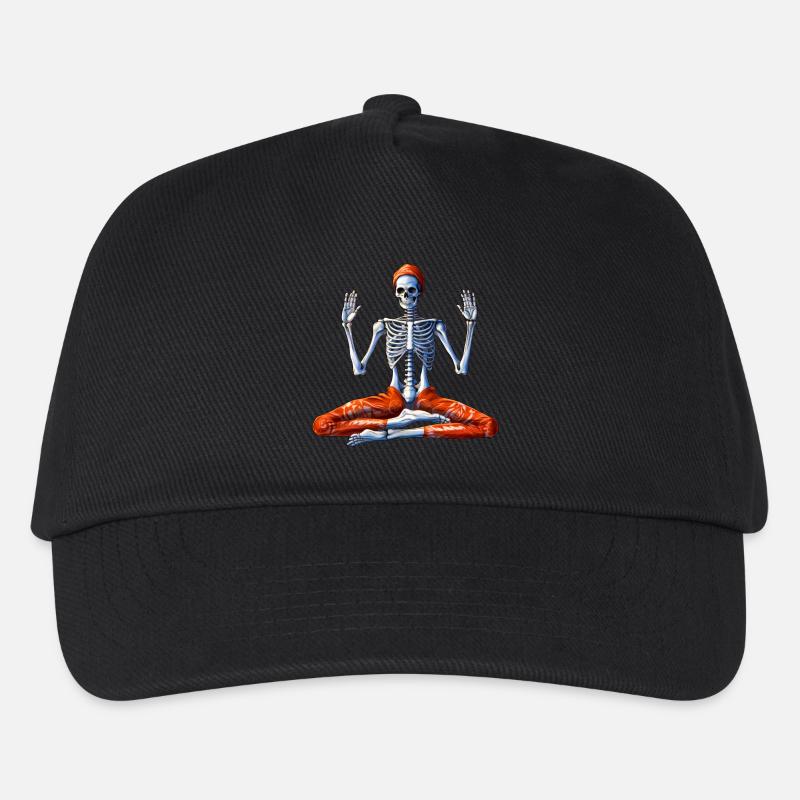 Yoga Skelett - Kinder Basecap - Schwarz