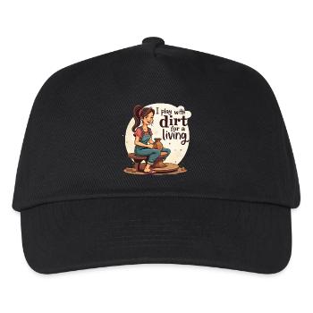 I play with dirt for a living - Clay Pottery Clay - Kids’ Baseball Cap - black - Front