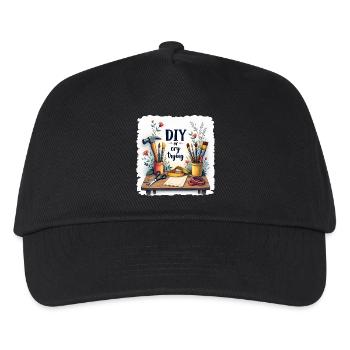DIY or cry trying - Handwerkeln Upcycling - Kinder Basecap - Schwarz - Vorne
