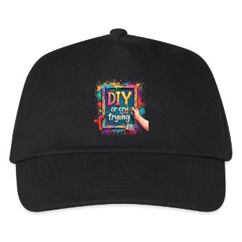 DIY or cry trying - Handwerkeln Upcycling - Kinder Basecap - Schwarz - Vorne