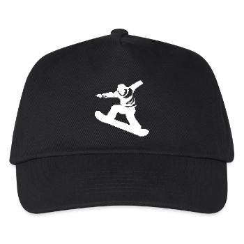 Snowboarder Pixel Grafik - Kinder Basecap - Schwarz - Vorne
