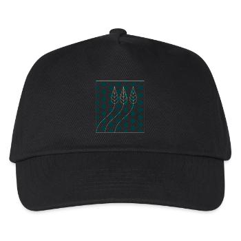 Motif végétal points - Casquette de baseball Enfant - noir - Devant