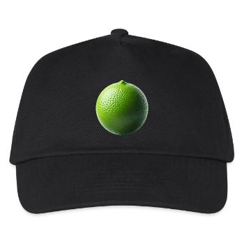 Frische Limette – Minimalistische Natur - Kinder Basecap - Schwarz - Vorne