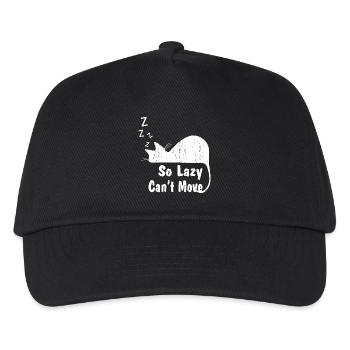 Cat So Lazy Can't Move - Kids’ Baseball Cap - black - Front