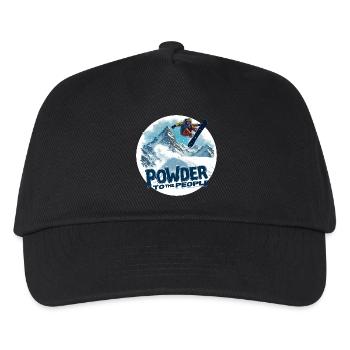 Powder to the People – Snowboard & Powder - Kids’ Baseball Cap - black - Front