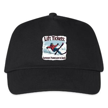 Lift tickets – skiing & fun on the slopes - Kids’ Baseball Cap - black - Front