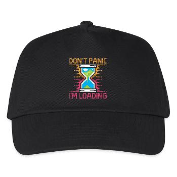 Don't Panic – Pixel Loading Sanduhr - Kinder Basecap - Schwarz - Vorne