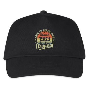 Retro March 1963 Gift March 1963 Born March 1963 - Kids’ Baseball Cap - black - Front