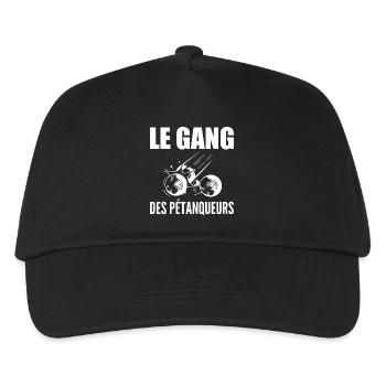 Pétanque, Bowler, Petanque-Fan, Vatertag - Kinder Basecap - Schwarz - Vorne