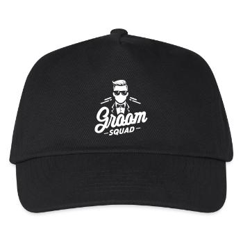 Logo « Groom Squad » du marié avec costume et nœud papillon - Casquette de baseball Enfant - noir - Devant
