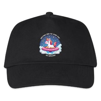 Einhorn aus dem All - Kinder Basecap - Schwarz - Vorne