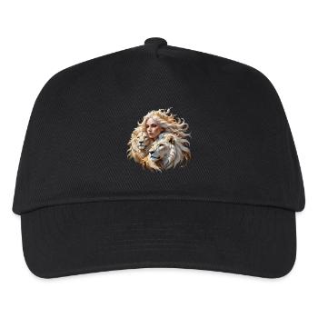 Königin der Fantasie unter majestätischen Löwen. - Kinder Basecap - Schwarz - Vorne
