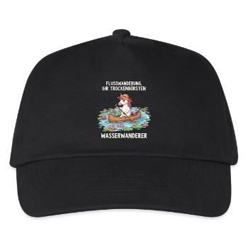 Einhorn Kanufahrt - Kinder Basecap - Schwarz - Vorne