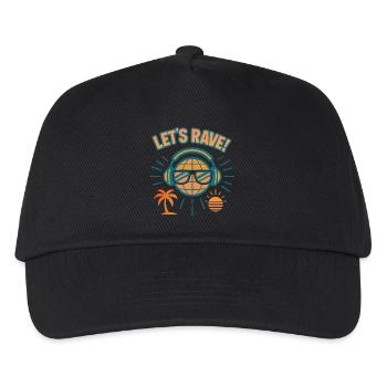 Lets rave - Kinder Basecap - Schwarz - Vorne