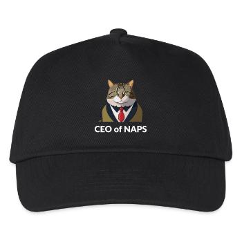 Geschäftsmann Katze mit Krawatte - Kinder Basecap - Schwarz - Vorne