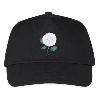 Weiße Hortensienblüte – Eleganz und Leichtigkeit - Kinder Basecap - Schwarz - Vorne