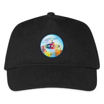 Buntes U-Boot im tropischen Korallenriff - Kinder Basecap - Schwarz - Vorne