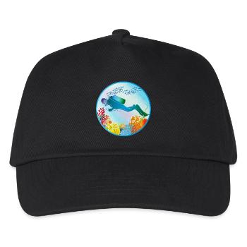 Taucher im bunten Korallenriff - Kinder Basecap - Schwarz - Vorne