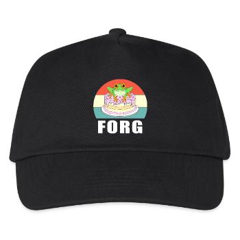 Frosch Laubfrosch - Kinder Basecap - Schwarz - Vorne
