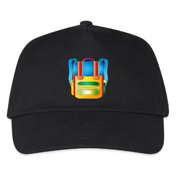 Bunter Retro-Schulranzen für coole Kids - Kinder Basecap - Schwarz - Vorne