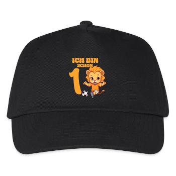 1 Bébé 1er Anniversaire Fille Garçons Football Lion - Casquette de baseball Enfant - noir - Devant