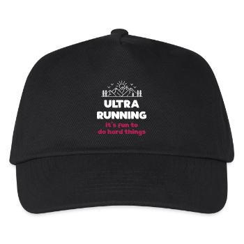 Ultra Running - It's Fun to Do Hard Things - Kids’ Baseball Cap - black - Front