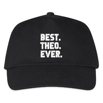 Best Theo Ever Retro Geschenk Spruch Geburtstag - Kinder Basecap - Schwarz - Vorne