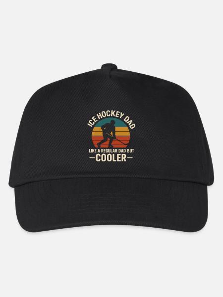 Hockey Papa Retro Sonnenuntergang Design - Kinder Basecap - Schwarz