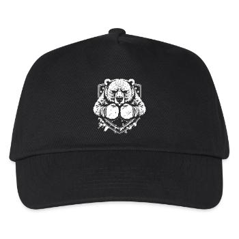 Bär Boxer - Kinder Basecap - Schwarz - Vorne