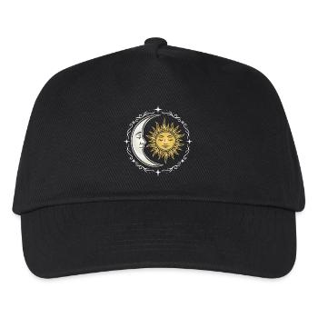 Mystical Sun and Moon Spirituality Yoga Art - Kids’ Baseball Cap - black - Front