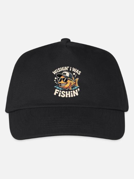 Lustiger Anglerfisch mit Sonnenbrille und Cap - Kinder Basecap - Schwarz