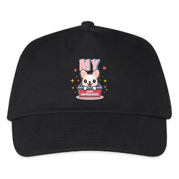 Mein Antidepressor-Hunde-Tierliebhaber-Geschenk - Kinder Basecap - Schwarz - Vorne