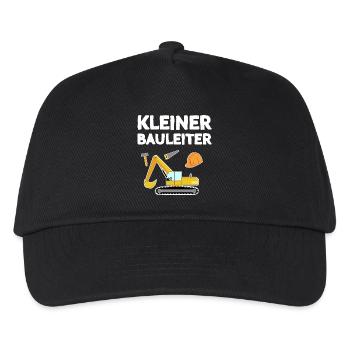 Kleiner Bauleiter Kinder Design - Kinder Basecap - Schwarz - Vorne