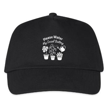 Please Water My Social Battery - Kids’ Baseball Cap - black - Front