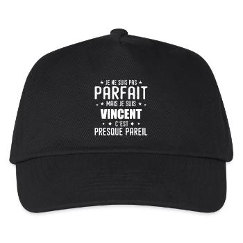 Vincent: authentisch, unvollkommen, oben, perfekt - Kinder Basecap - Schwarz - Vorne