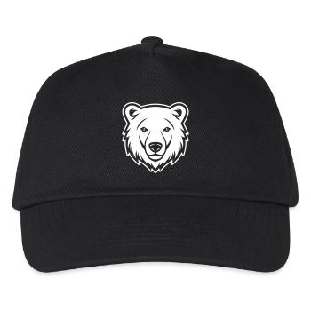 Eisbär Kopf Polar bär - Kinder Basecap - Schwarz - Vorne