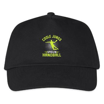 Coole Jungs Spielen Handball Handballer - Kinder Basecap - Schwarz - Vorne