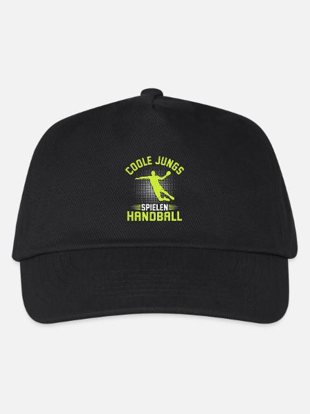 Coole Jungs Spielen Handball Handballer - Kinder Basecap - Schwarz
