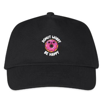 Smiling Donut - Kids’ Baseball Cap - black - Front