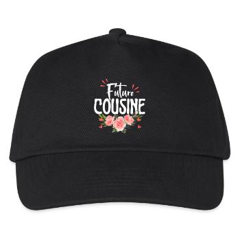 Future granny, flowery pregnancy announcement - Kids’ Baseball Cap - black - Front