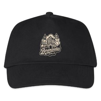 Bergmannkiez Berlin Architektur Vintage - Kinder Basecap - Schwarz - Vorne