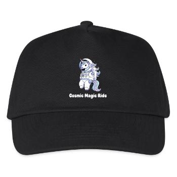 Kosmische Einhorn Raumfahrt - Kinder Basecap - Schwarz - Vorne